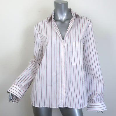 TWP The Next Morning cotton shirt in white with red stripes, pre-owned and gently worn — authentic designer quality