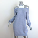 T by Alexander Wang Inner Tank Ribbed Knit Mini Dress Blue Wool Size Medium