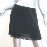 T by Alexander Wang Lace-Trimmed Plisse Crepe Mini Skirt Black Size Medium