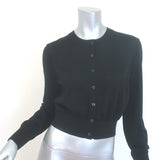 T by Alexander Wang Logo-Embroidered Cropped Cardigan Black Wool Size Large NEW