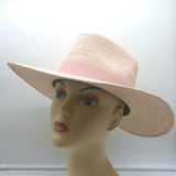 Teressa Foglia Straw Panama Hat with Snake-Embossed Leather Band One Size NEW