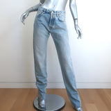 The Attico Straight Leg Long Jeans Light Blue Denim Size 38