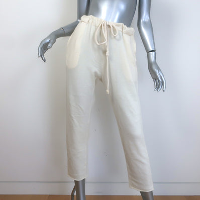 The Elder Statesman Cashmere Cropped Raw Edge Sweatpants 