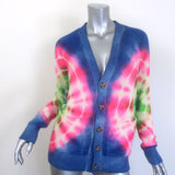 The Elder Statesman tie-dye cashmere cardigan, multi-color, authentic pre-owned luxury piece, gently worn (XS)