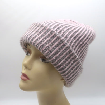 The Elder Statesman Watchman Striped Cashmere Beanie 