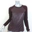 The Kooples Leather-Front Raglan Sweater Burgundy Wool-Blend Size Medium