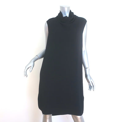 The Row Dorma Sleeveless Cowl Neck Dress Black Stretch Crepe Size Large