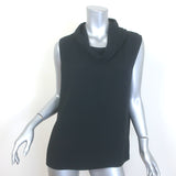The Row Galya Cowl Neck Sleeveless Top Black Stretch Crepe Size 6