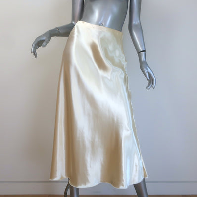 The Row Medela Satin Midi Skirt Ivory Size Extra Small