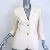 The Row Schoolboy Blazer Ivory Stretch Wool Crepe Size 6 Two-Button Jacket
