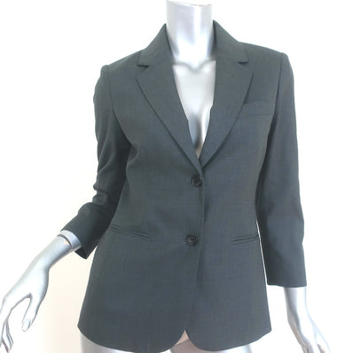 The Row Schoolboy Jacket Grey Wool Size 6 Two-Button Jacket