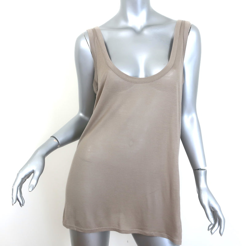 The Row Thomaston Scoop Neck Tank Top Beige Jersey Size Large