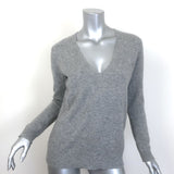 Theory Adrianna Cashmere V-Neck Sweater Heather Gray Size Petite