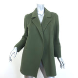 Theory Clairene Jacket Olive Green Double Face Wool-Cashmere Size Medium