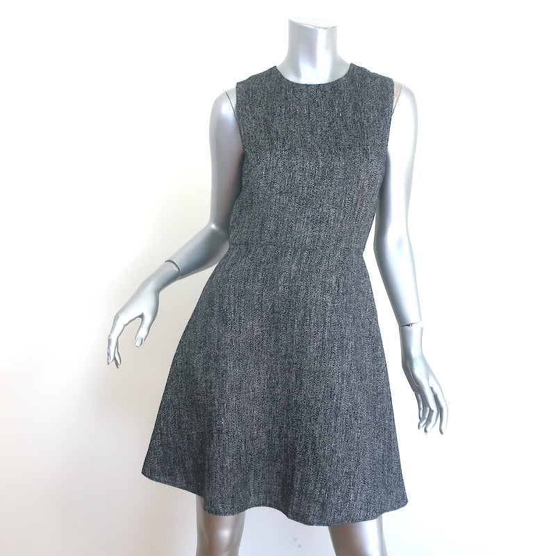 Theory Dart Sleeveless Mini Dress Navy Herring Melange Linen-Blend Size 2 NEW