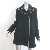 Theory Stitch Overlay Coat Black Wool-Cashmere Size Small Open Front Jacket