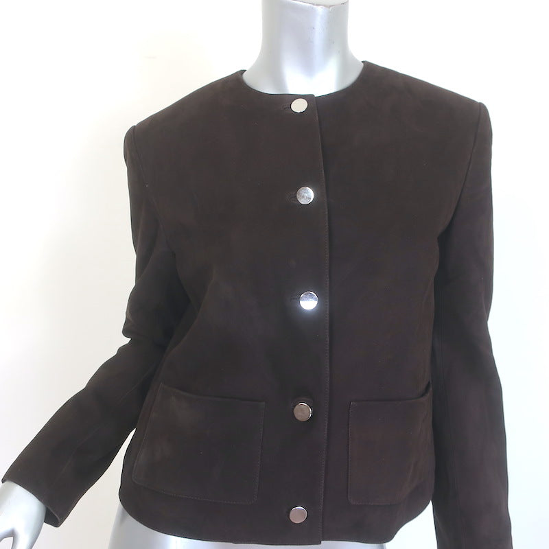 Theory Suede Patch Pocket Cropped Jacket 