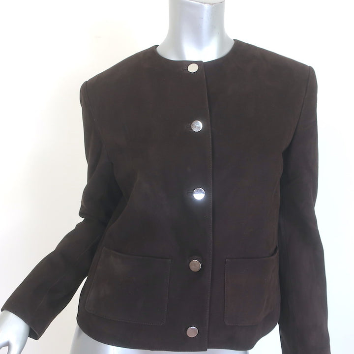 Theory Suede Patch Pocket Cropped Jacket 