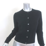 Theory Tipped Cashmere Crewneck Cardigan Black Size Small