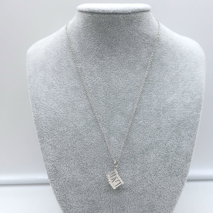 Tiffany &amp; Co. Elsa Peretti Atlas Cube Pendant Necklace Sterling Silver