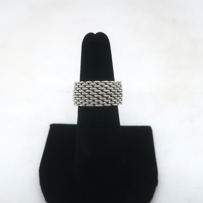Tiffany & Co. Somerset Mesh Ring Sterling Silver Size 6