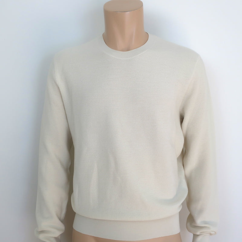 Tom Ford Crewneck Sweater Cream Wool-Silk Size 54