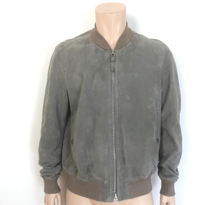 Tom Ford Suede Bomber Jacket Taupe Gray Size 54