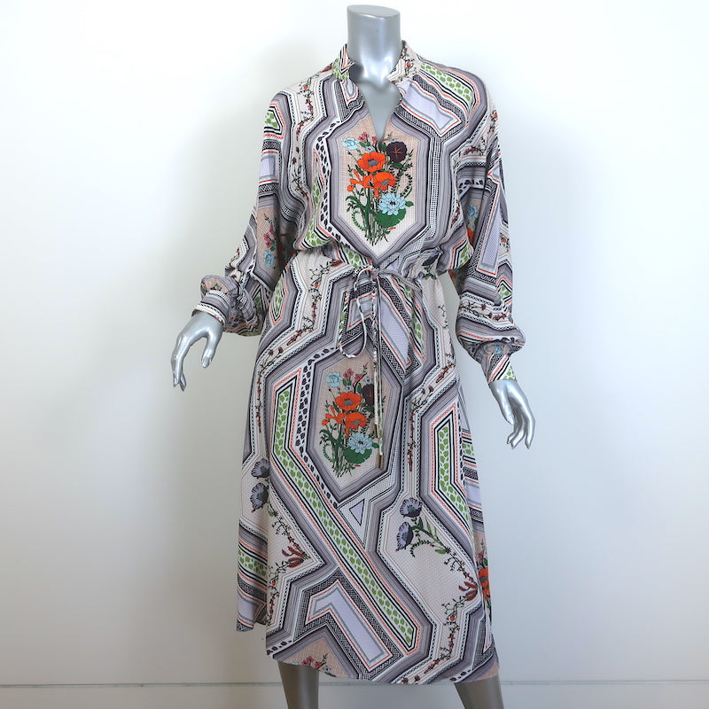 Tory Burch Homage Long Sleeve Midi Dress Multicolor Floral Print Silk – Celebrity Owned Tory Burch Homage Long Sleeve Midi Dress Multicolor Floral Print Silk – Celebrity Owned