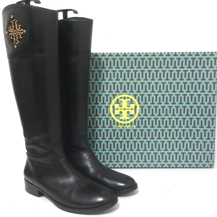 Tory Burch Kiernan Logo Riding Boots