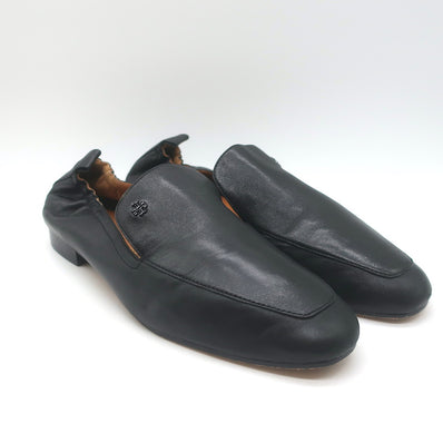 Tory Burch Kira Stretch Travel Loafers Black Leather Size 10.5