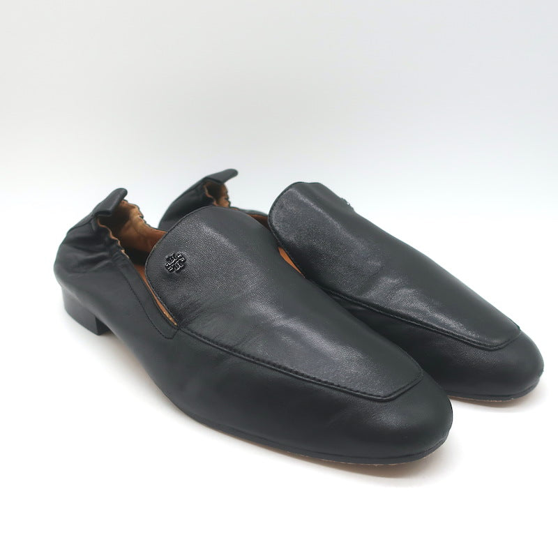 Tory Burch Kira Stretch Travel Loafers Black Leather Size 10.5