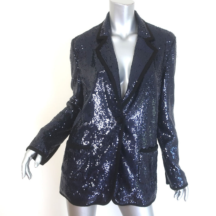 Tory Burch Sequin Blazer Navy Size Medium 