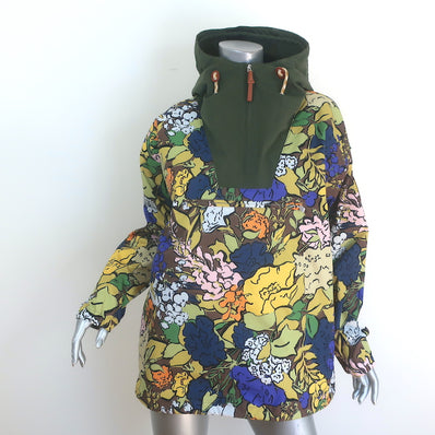 Tory Burch Tory Sport Printed Half-Zip Anorak Yellow/Multi Floral Size Small