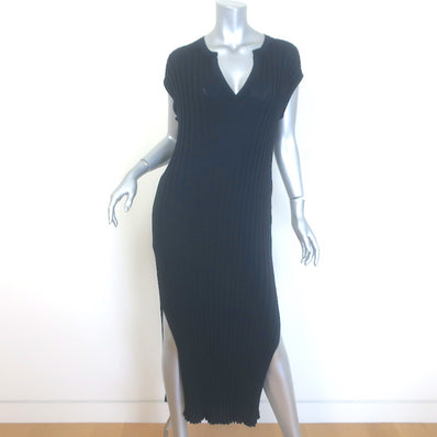 Toteme Bahia Ribbed Knit Midi Dress Navy