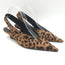 Toteme Leopard Pony Hair Slingback Wedge Pumps Brown Size 39