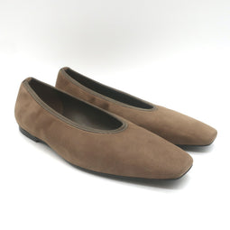 Toteme Minimalist Suede Ballet Flats Mushroom 