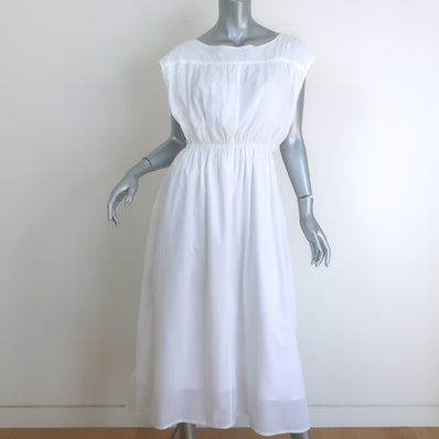 Toteme Sleeveless Cotton Midi Dress White Size 38