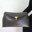 Toteme T-Lock Clutch Dark Brown Palmellata Leather