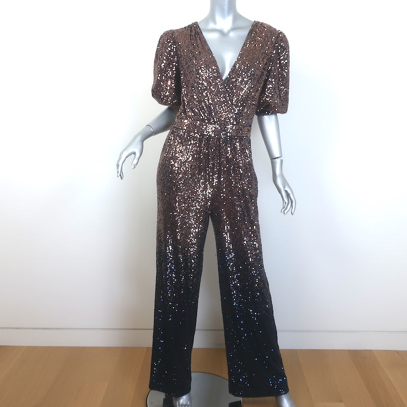 Trina Turk Asandra Puff Sleeve Ombre Sequin Jumpsuit 
