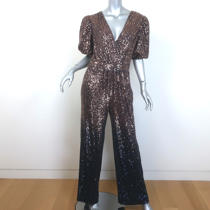 Trina Turk Asandra Puff Sleeve Ombre Sequin Jumpsuit 