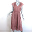 Ulla Johnson Anja Ruffled Tassel-Tie Midi Dress Clay Pink Printed Cotton Size 8