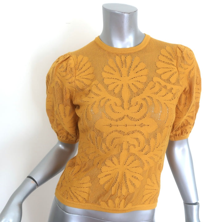 Ulla Johnson Carina Puff Sleeve Jacquard Top 