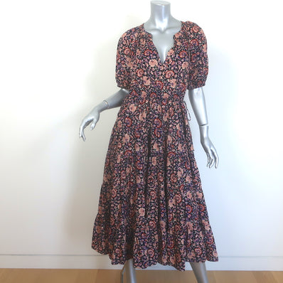 Ulla Johnson Claribel Puff Sleeve Tiered Midi Dress 