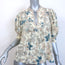 Ulla Johnson Desdra Top Cream Printed Silk Size 6 Puff Sleeve Blouse