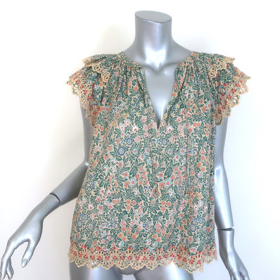 Ulla Johnson Elm Eyelet-Embroidered Tie-Neck Top