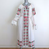 Ulla Johnson Filia Floral-Embroidered Maxi Dress Cream Cotton Size 4 NEW