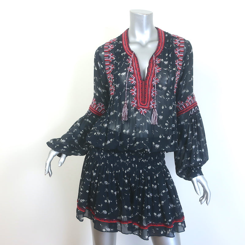 Ulla Johnson Gita Embroidered Blouson Mini Dress