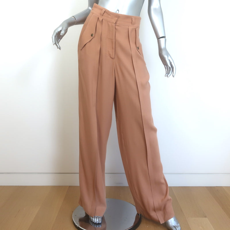 Ulla Johnson Henrik Wide Leg Pants Fawn Beige Crepe Size 4