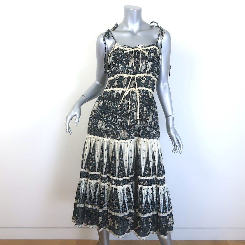 Ulla Johnson Indah Dress Tie-Strap Midi Dress 