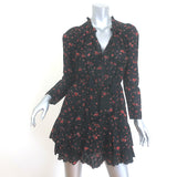 Ulla Johnson Josette Mini Dress Black Eyelet-Embroidered Floral Print Size 2